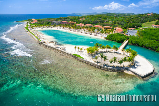 Island resort aerial photo